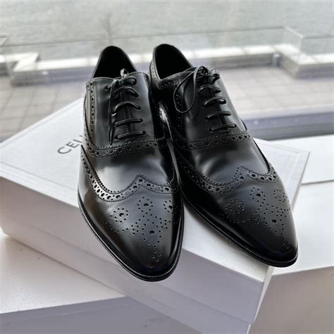 celine black oxfords|celine shoes black.